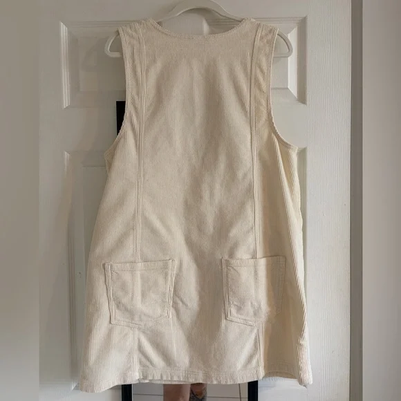 American Eagle Cream Corduroy Dress - Picture 2 of 3